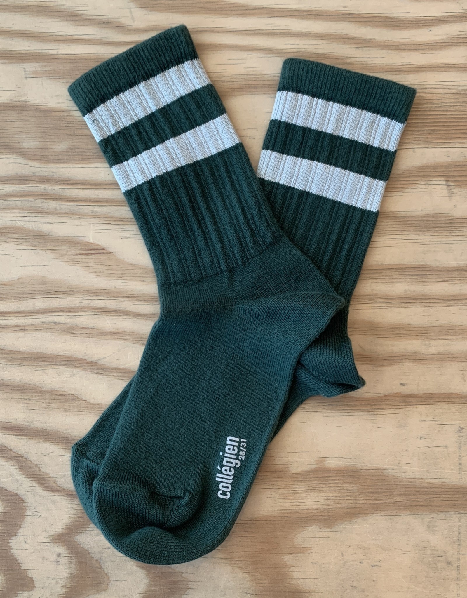 COLLÉGIEN COLLEGIEN CHAUSSETTES NICO RAYURES SPORT VERT FORÊT