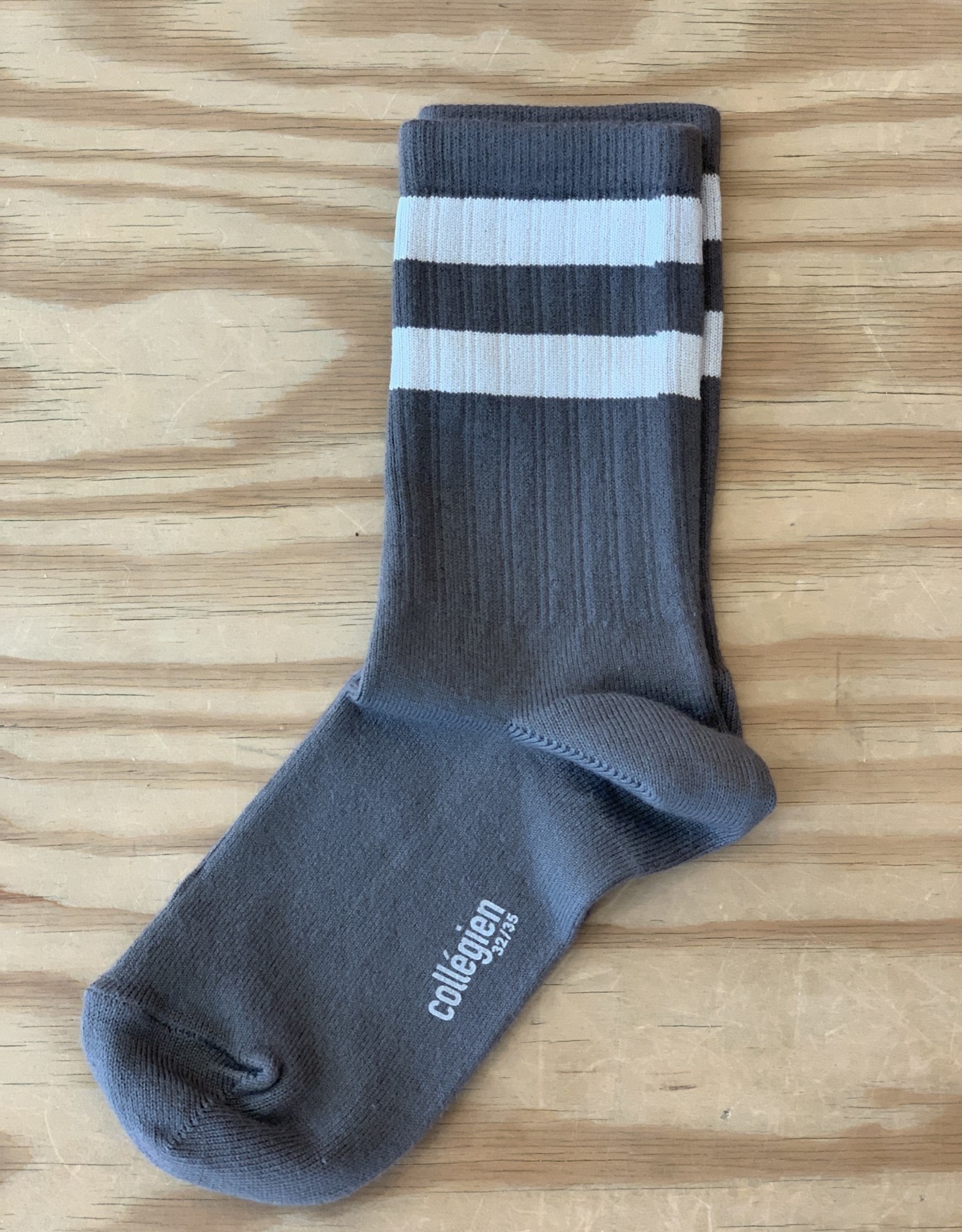 COLLÉGIEN COLLEGIEN NICO CHAUSSETTES RAYURES SPORT GRIS GALET