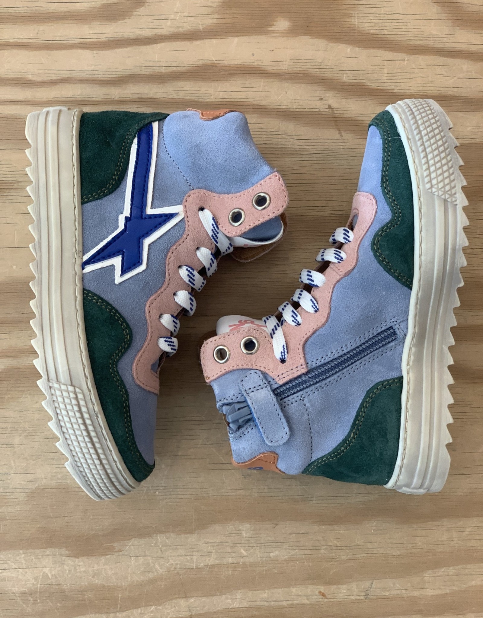 W6YZ NEW MIG ZIP SUEDE MILITARE/CELESTE