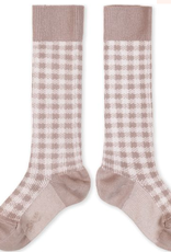 COLLÉGIEN COLLÉGIEN CLAUDE CHAUSSETTES HAUTES VICHY VIEUX-ROSE