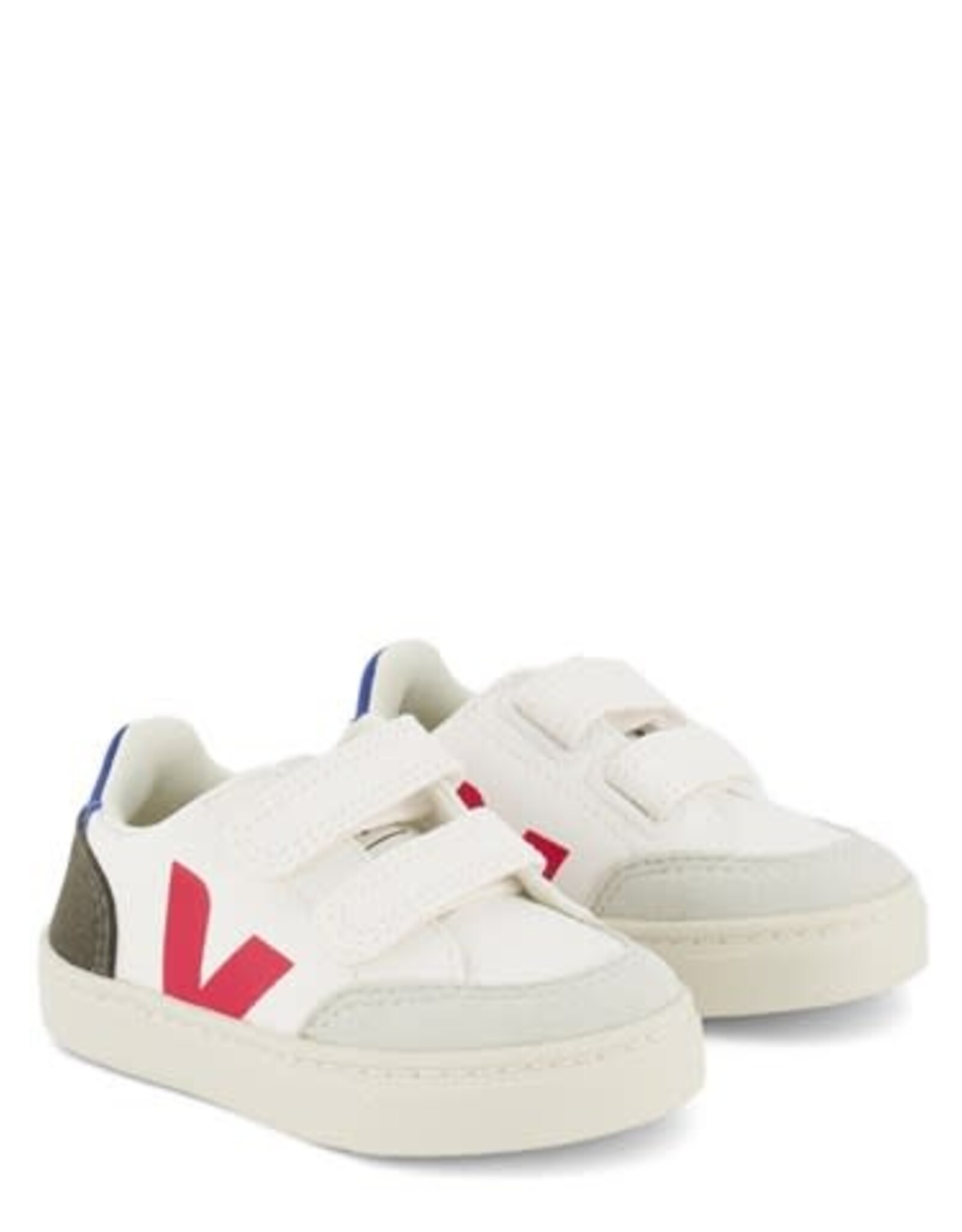 VEJA VEJA SMALL V12 VELCRO EXTRAWHITE MULTICO MUD