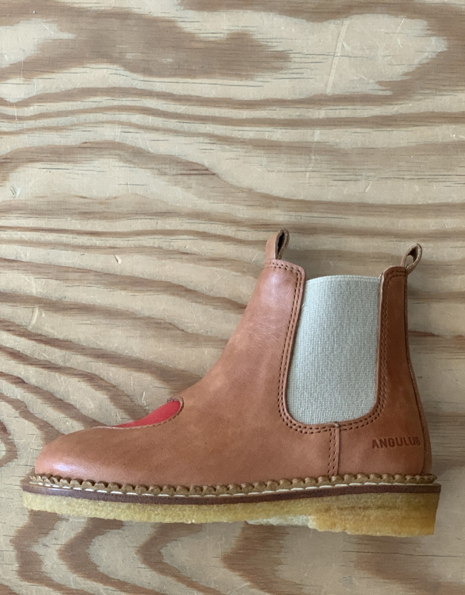 ANGULUS ANGULUS CHELSEA BOOT HEART TAN/RED