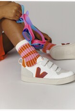 VEJA VEJA SMALL V-10 W WHITE_MARSALA_ORANGE-FLUO