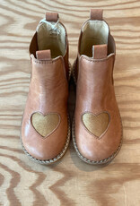 ANGULUS ANGULUS CHELSEA BOOTS HEART TAN GLITTER