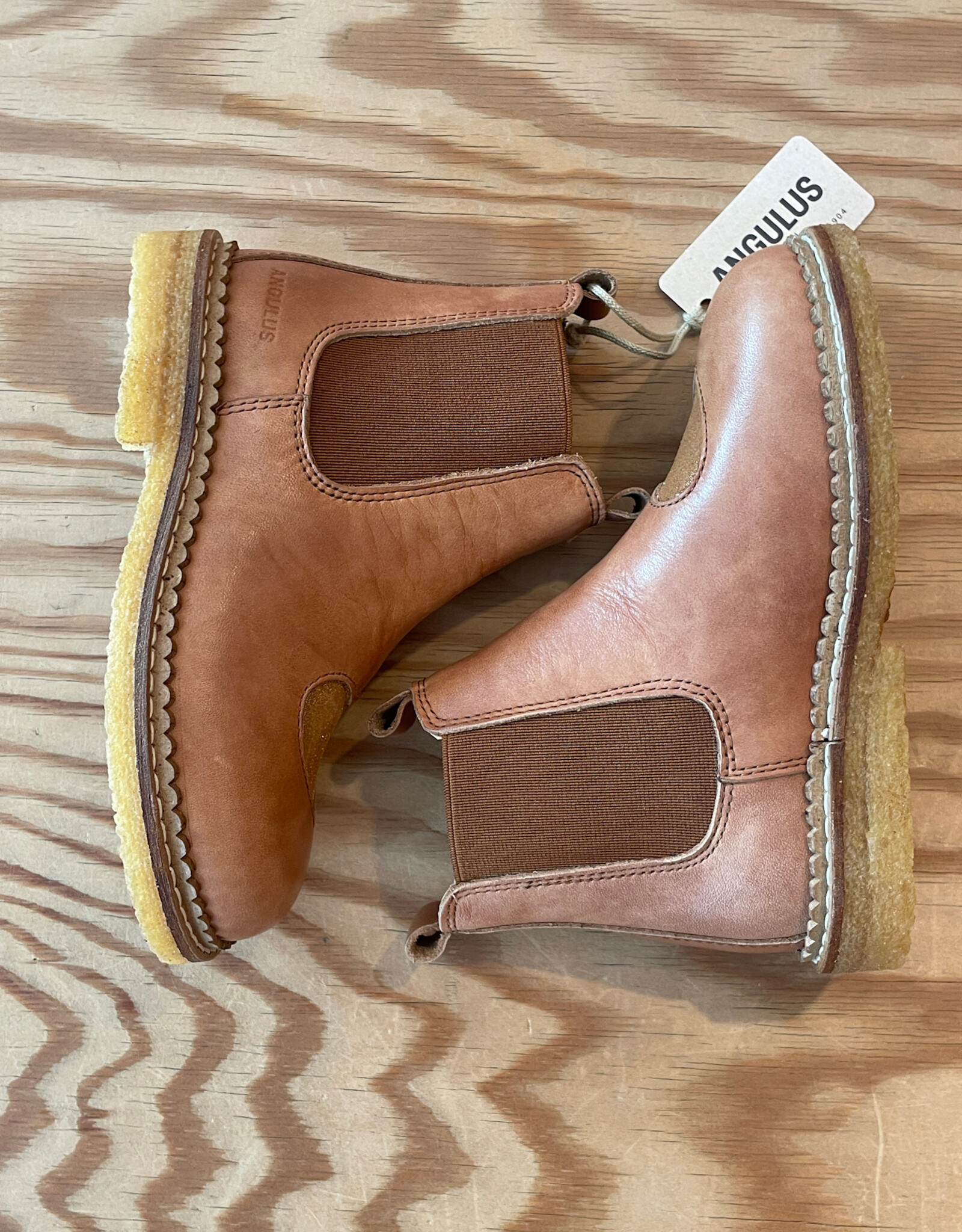 ANGULUS ANGULUS CHELSEA BOOTS HEART TAN GLITTER