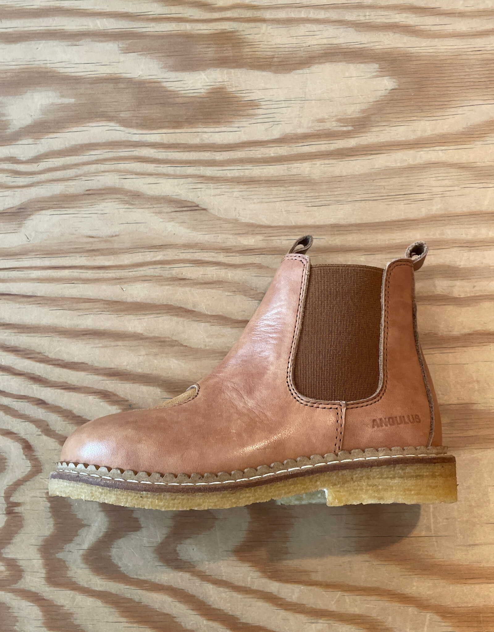 ANGULUS ANGULUS CHELSEA BOOTS HEART TAN GLITTER