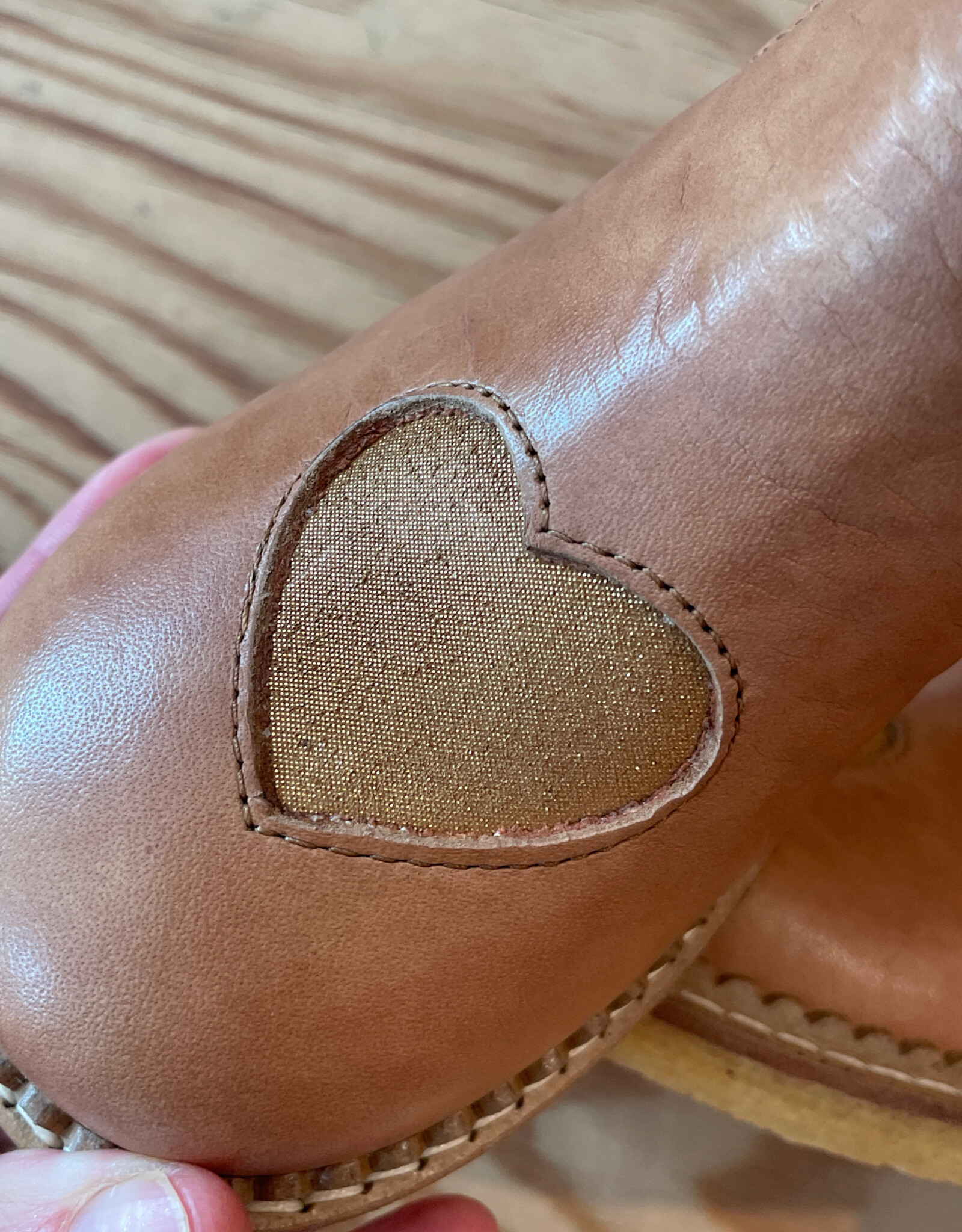 ANGULUS ANGULUS CHELSEA BOOTS HEART TAN GLITTER