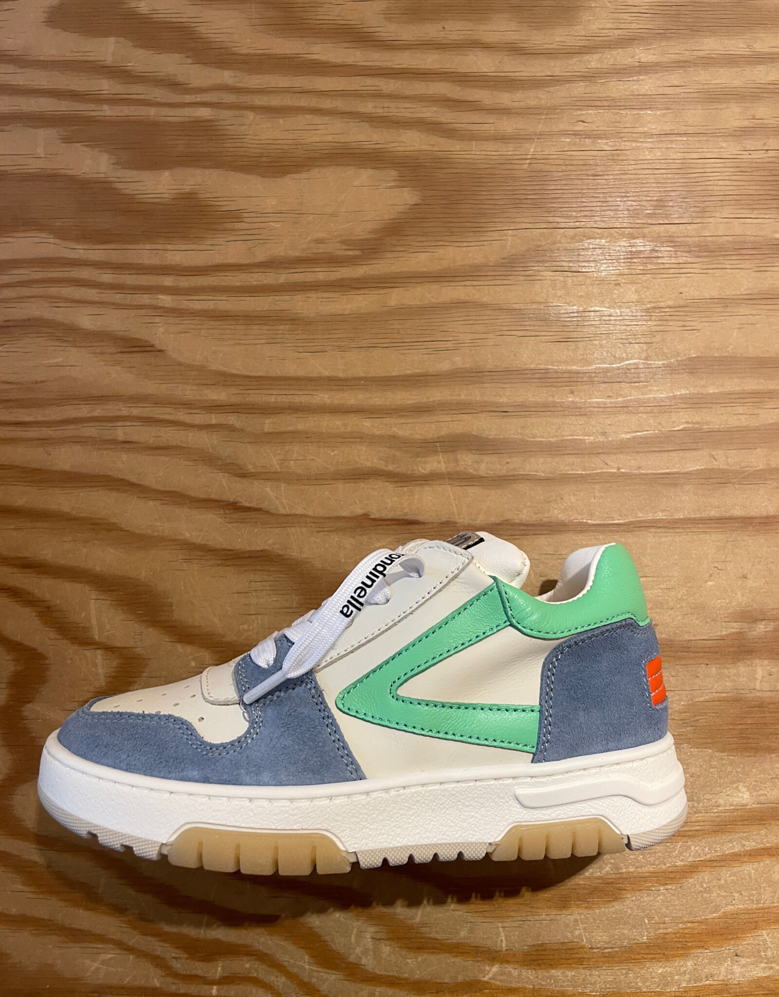 RONDINELLA RONDINELLA lederen sneaker LIGHTBLUE/GREEN