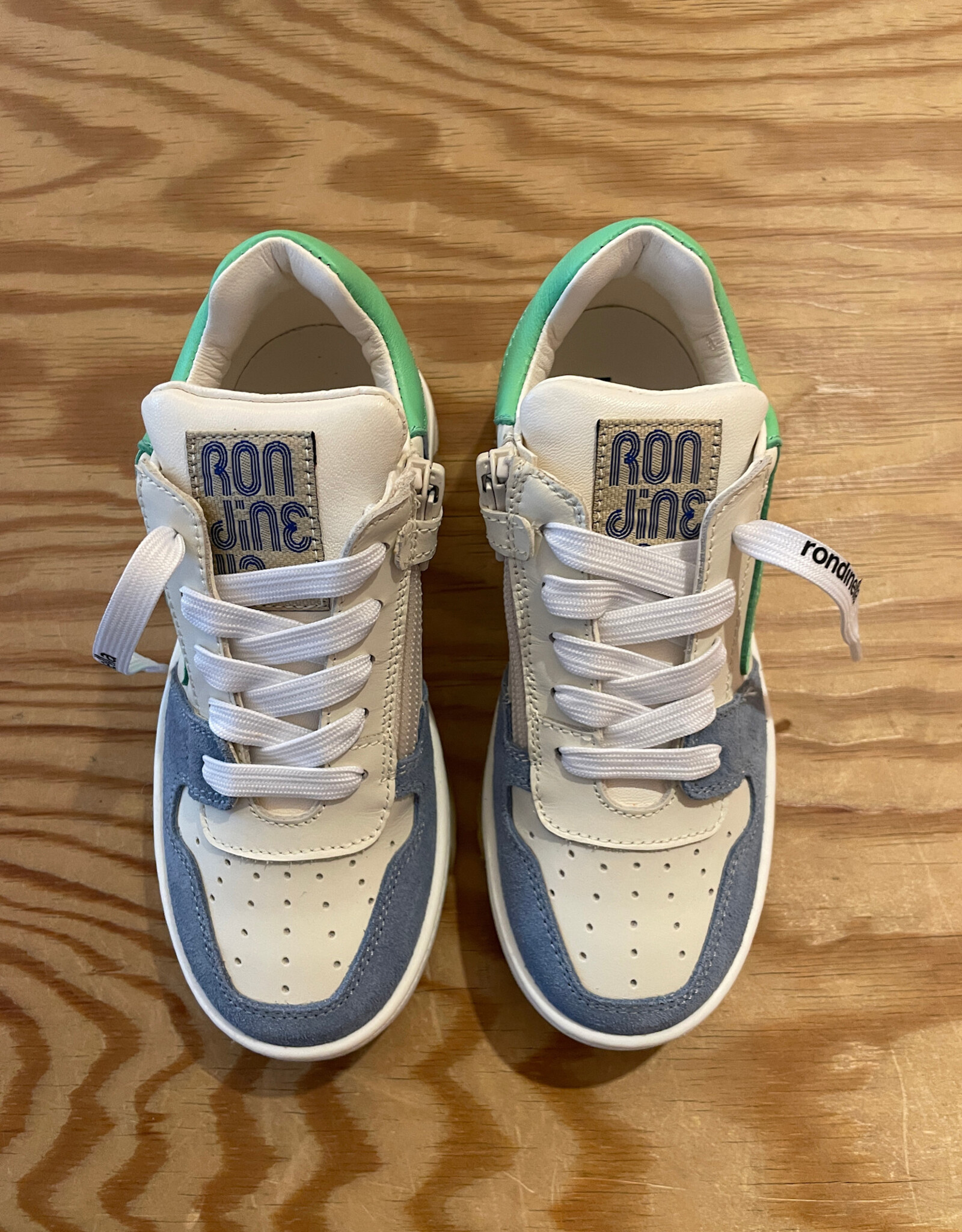 RONDINELLA RONDINELLA lederen sneaker LIGHTBLUE/GREEN
