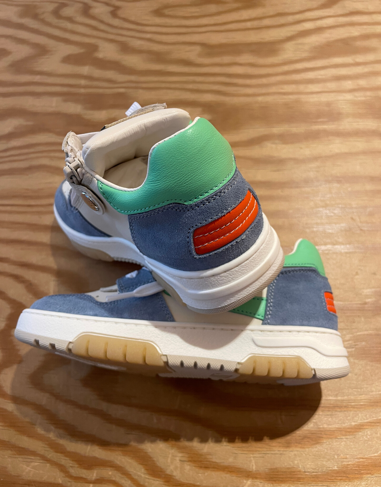 RONDINELLA RONDINELLA lederen sneaker LIGHTBLUE/GREEN