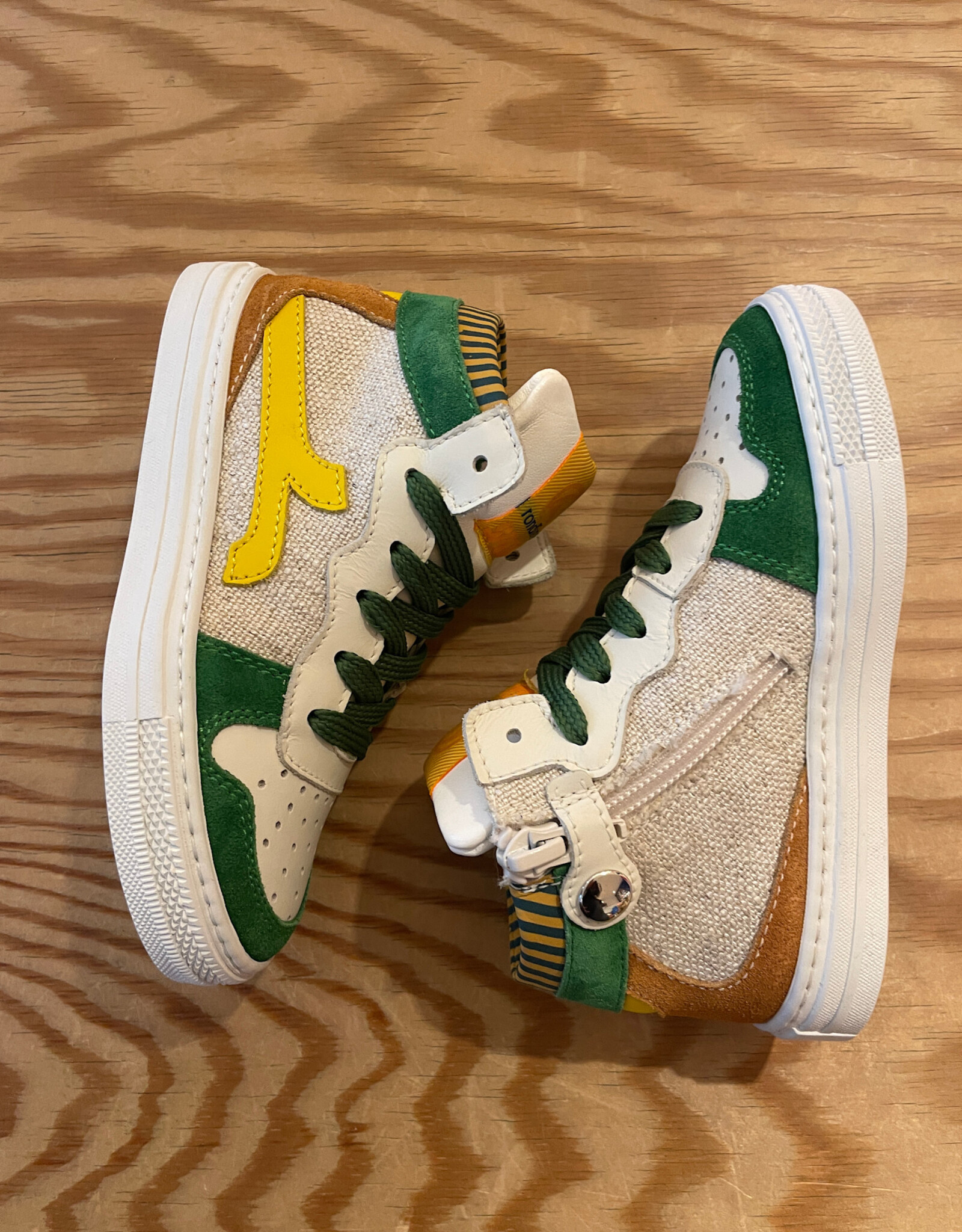 RONDINELLA RONDINELLA hightop sneaker GREEN/YELLOW