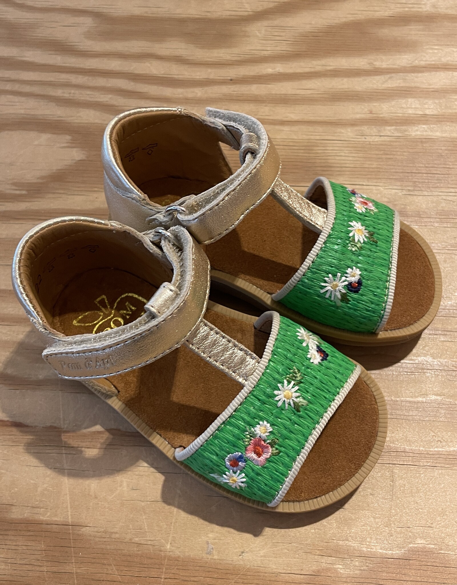 POM D'API POM D'API POPPY SANDALEN MET VELCRO AIR NATUR MENTHE