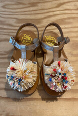POM D'API POM D'API PLAGETTE POMPOM SANDALEN LAM ORO PALA CREMA