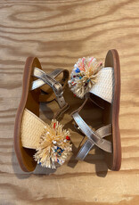 POM D'API POM D'API PLAGETTE POMPOM SANDALEN LAM ORO PALA CREMA