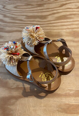 POM D'API POM D'API PLAGETTE POMPOM SANDALEN LAM ORO PALA CREMA