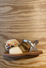 POM D'API POM D'API PLAGETTE POMPOM SANDALEN LAM ORO PALA CREMA