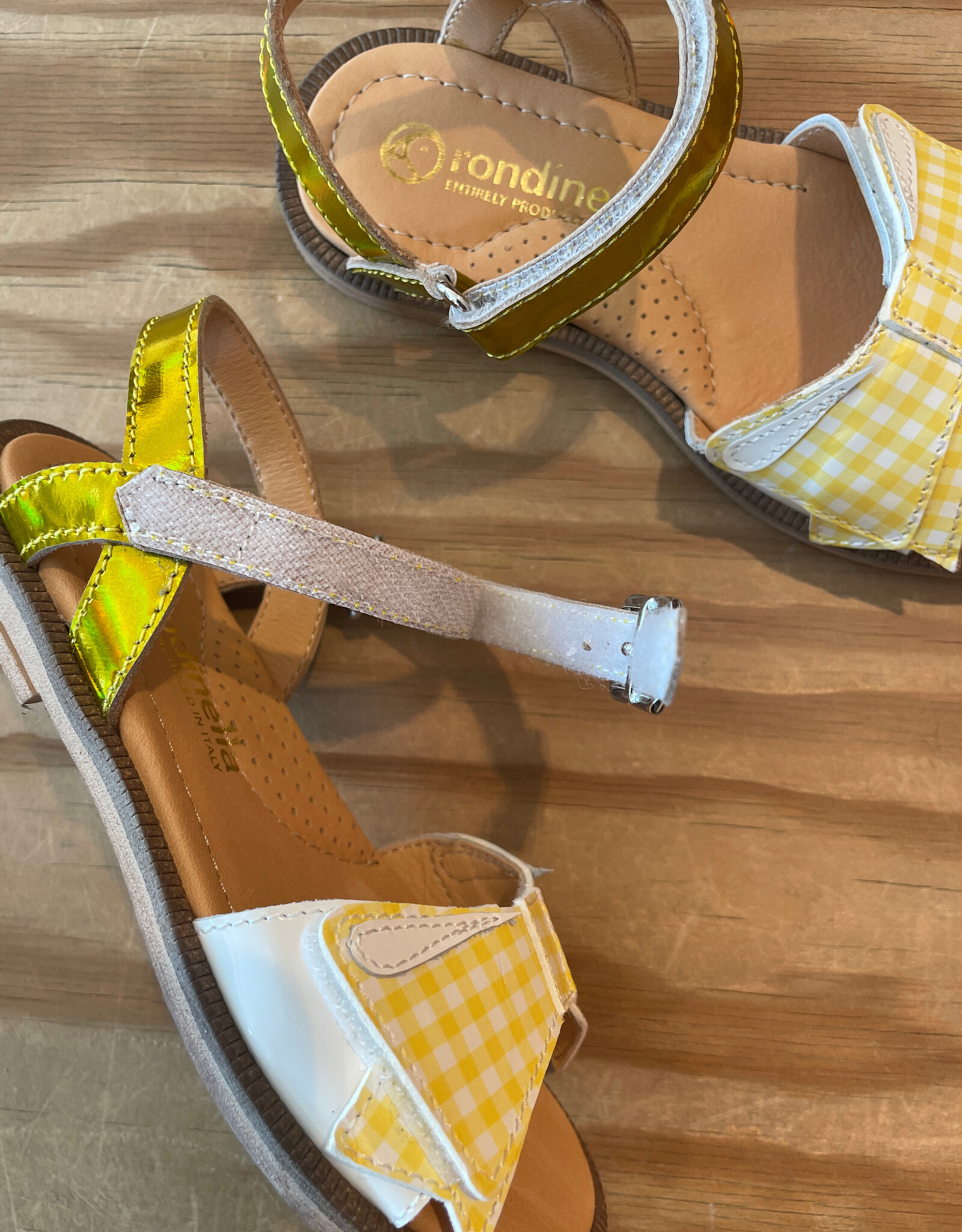 RONDINELLA RONDINELLA sandalen met velcro YELLOW VICHY