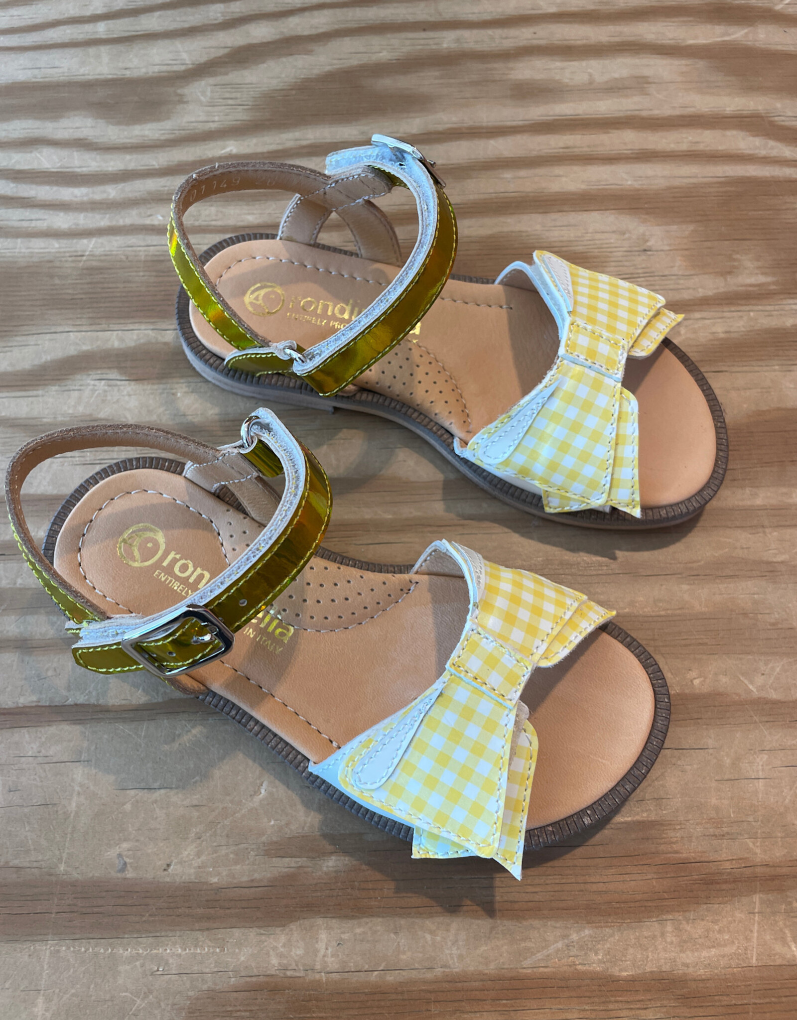 RONDINELLA RONDINELLA sandalen met velcro YELLOW VICHY