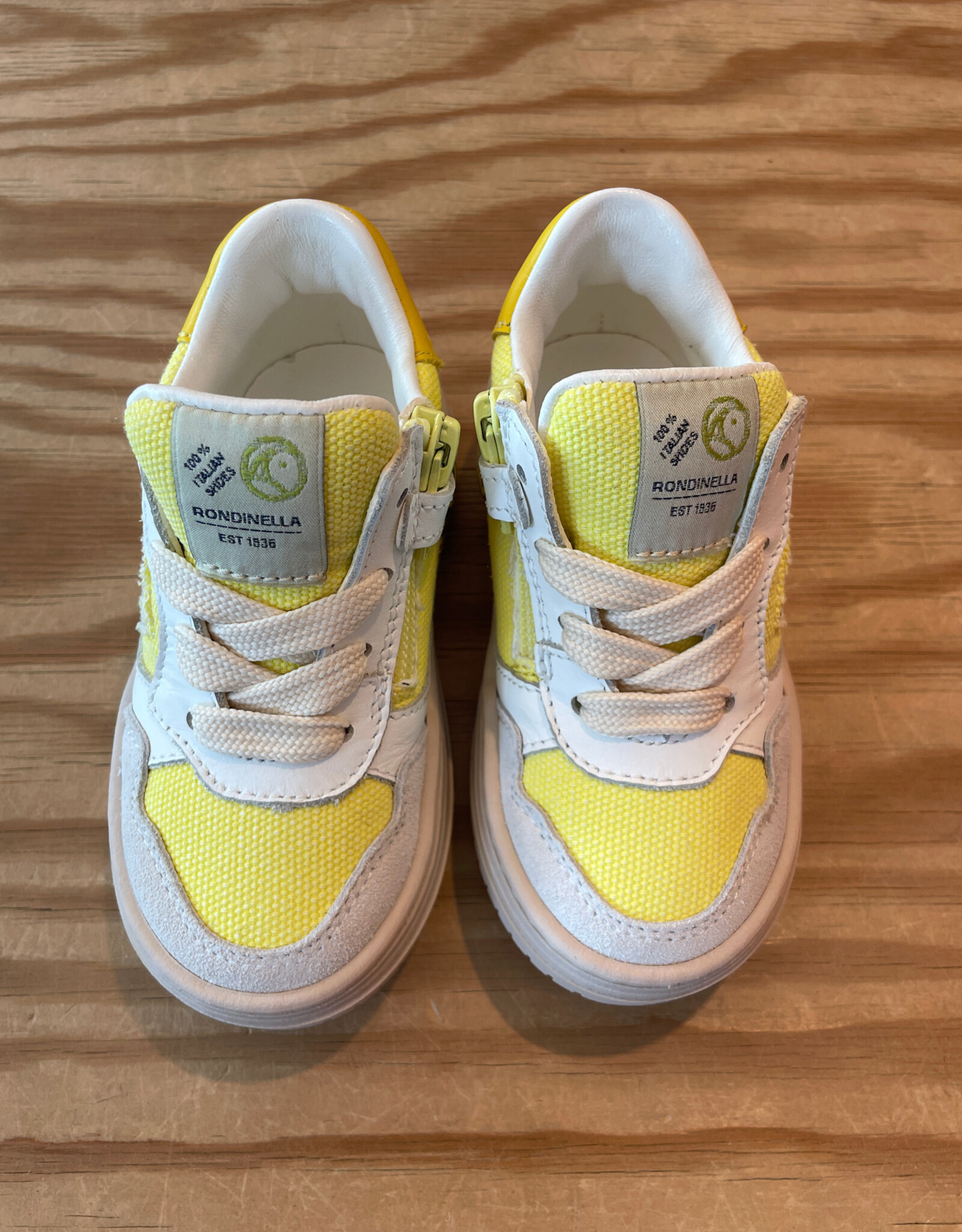 RONDINELLA RONDINELLA lederen sneakers BIANCO/YELLOW