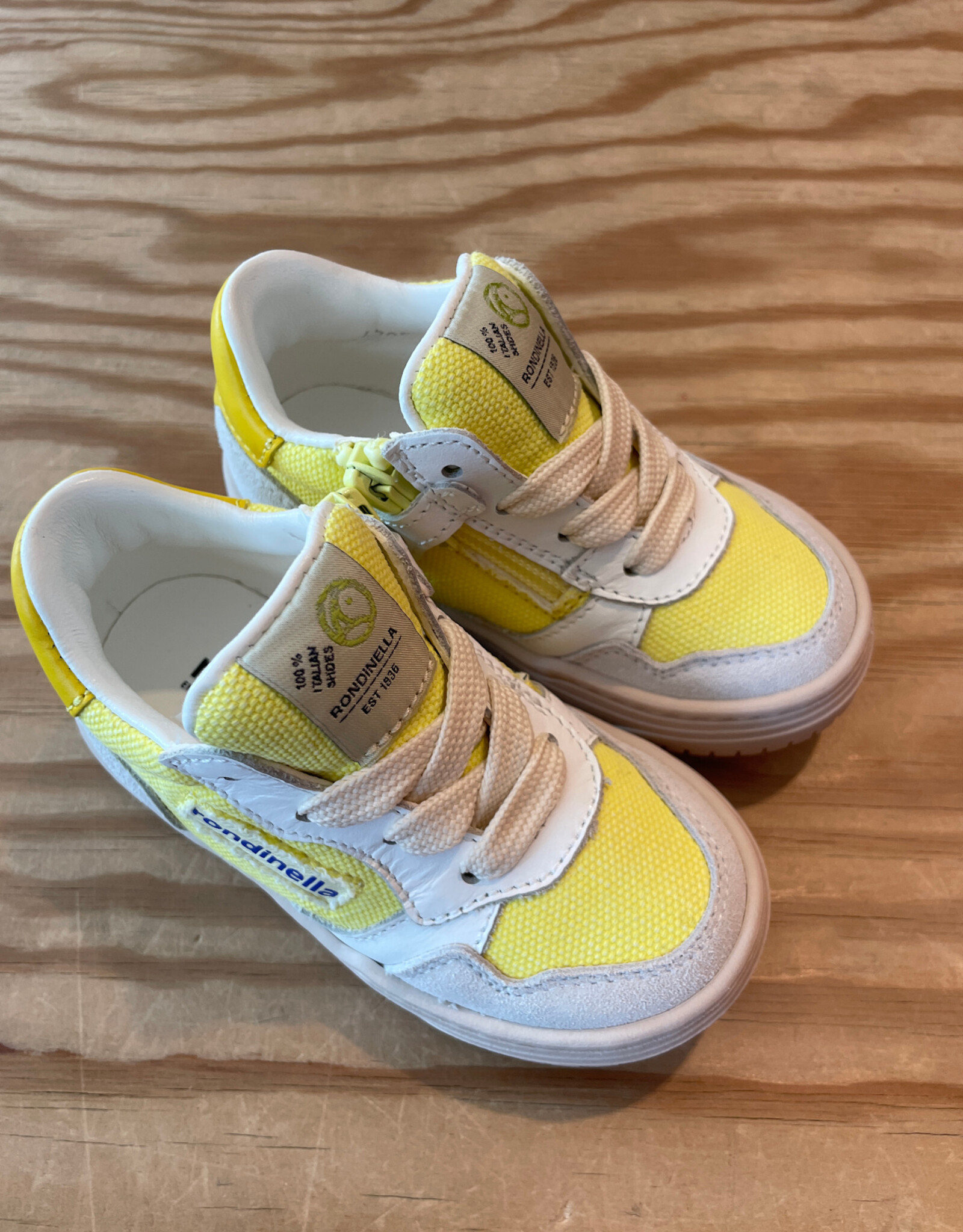 RONDINELLA RONDINELLA lederen sneakers BIANCO/YELLOW