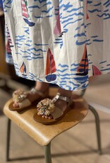 POM D'API POM D'API PLAGETTE POMPOM SANDALEN LAM ORO PALA CREMA