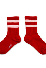 COLLÉGIEN COLLEGIEN CHAUSSETTES NICO RAYURES COQUELICOT
