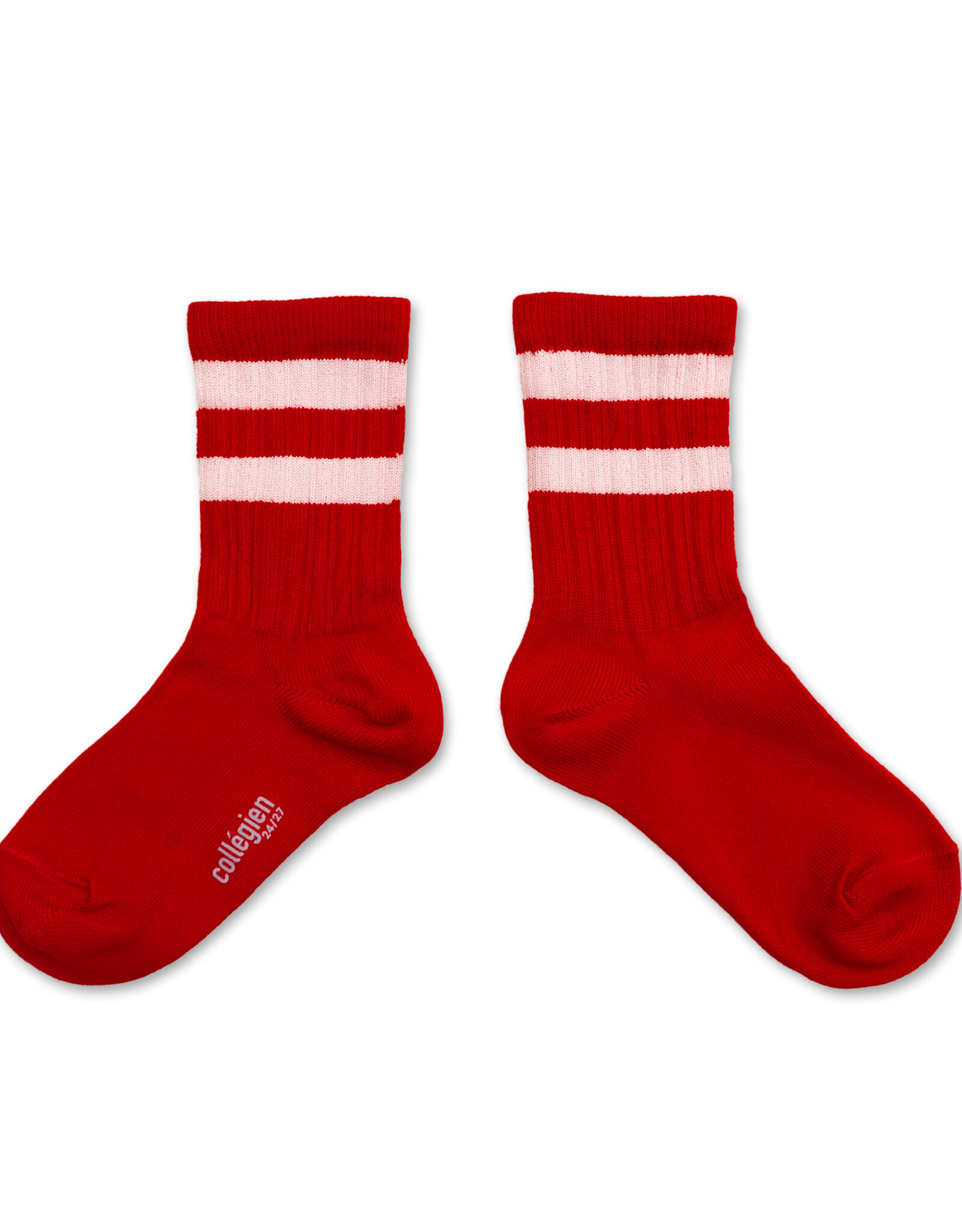 COLLÉGIEN COLLEGIEN CHAUSSETTES NICO RAYURES COQUELICOT
