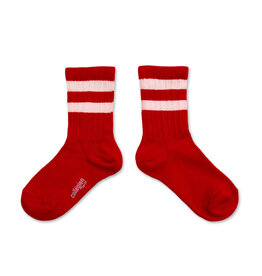COLLÉGIEN COLLEGIEN CHAUSSETTES NICO RAYURES COQUELICOT