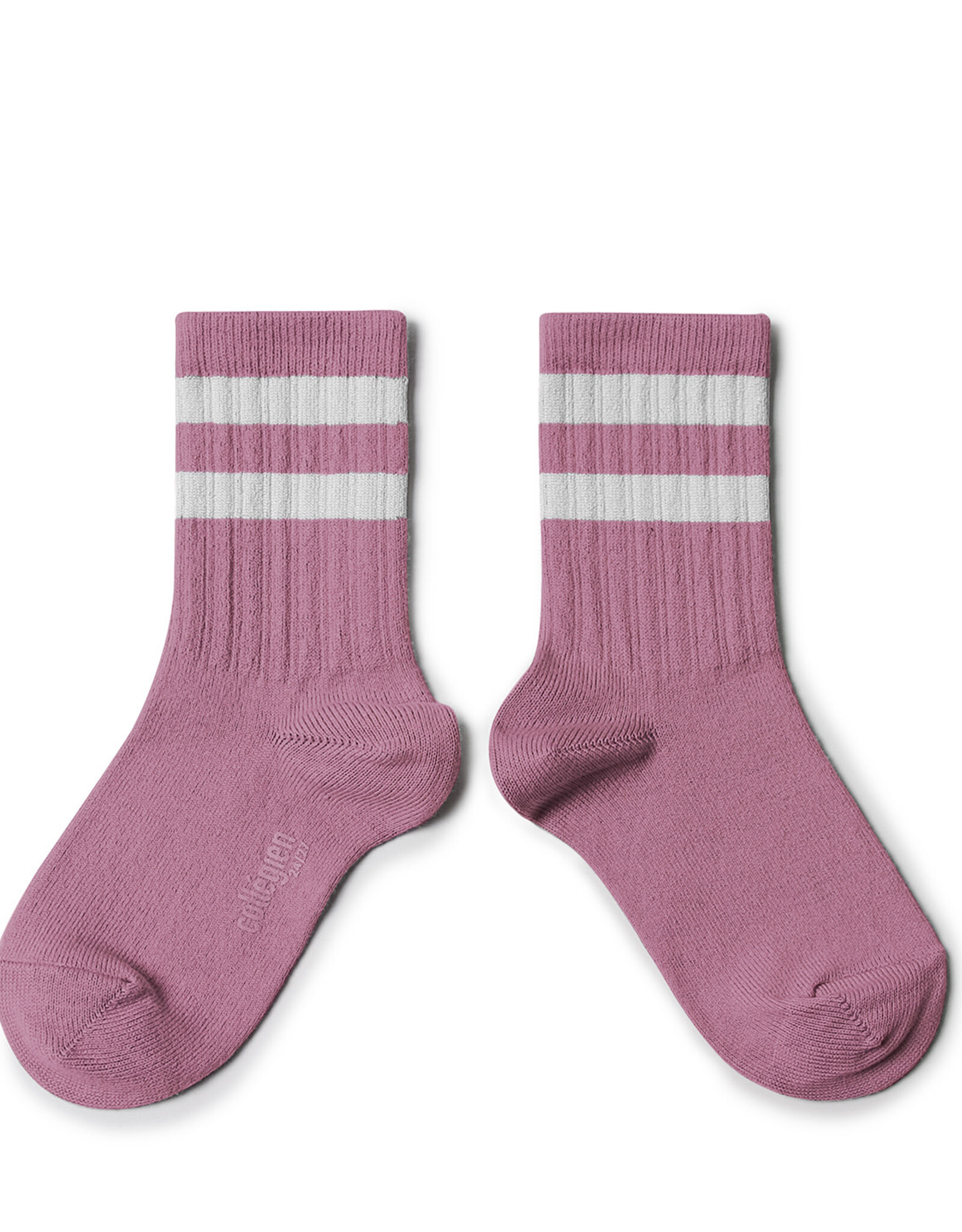 COLLÉGIEN COLLEGIEN NICO CHAUSSETTES RAYURES SPORT ROSE BONBON