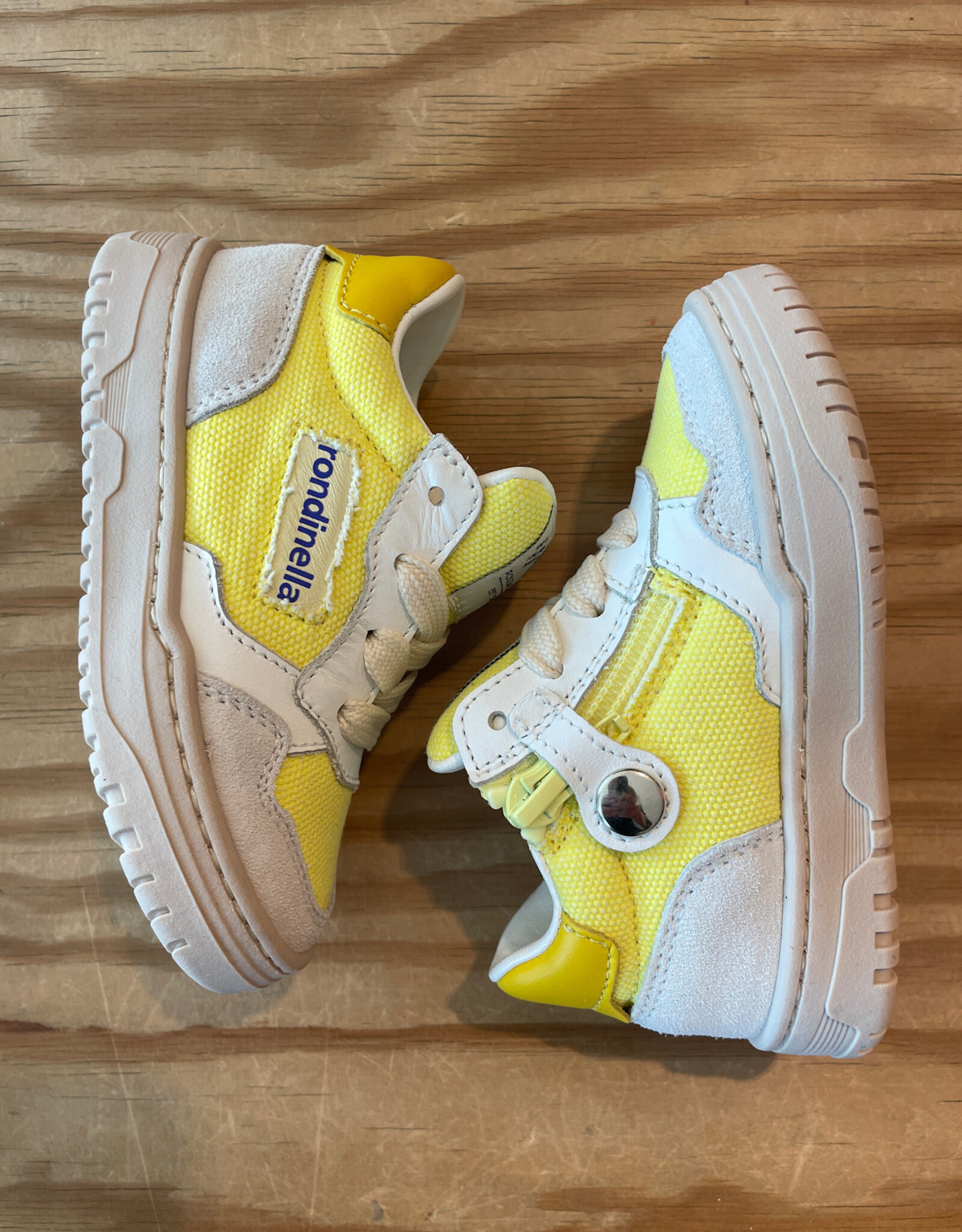 RONDINELLA RONDINELLA lederen sneakers BIANCO/YELLOW