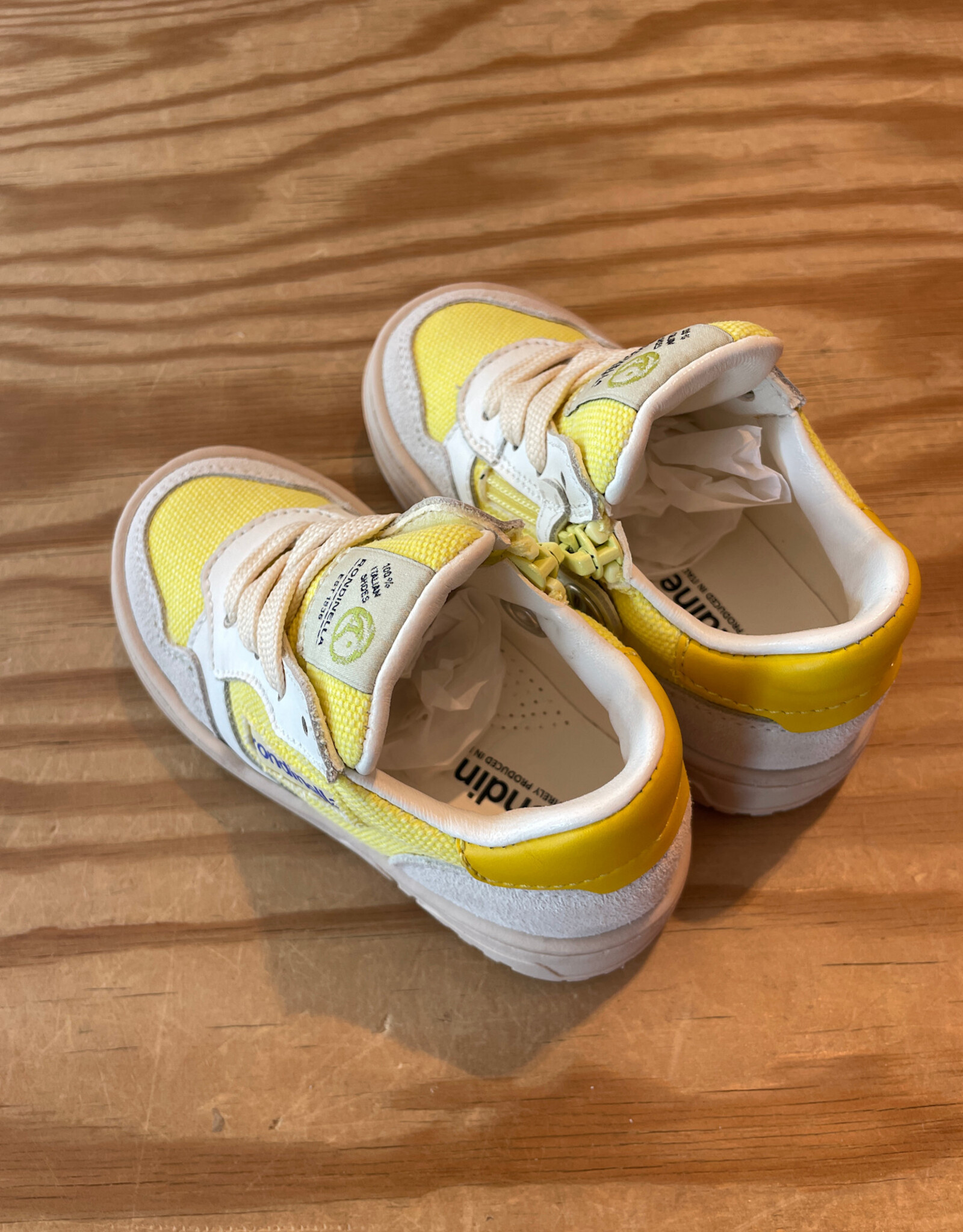 RONDINELLA RONDINELLA lederen sneakers BIANCO/YELLOW