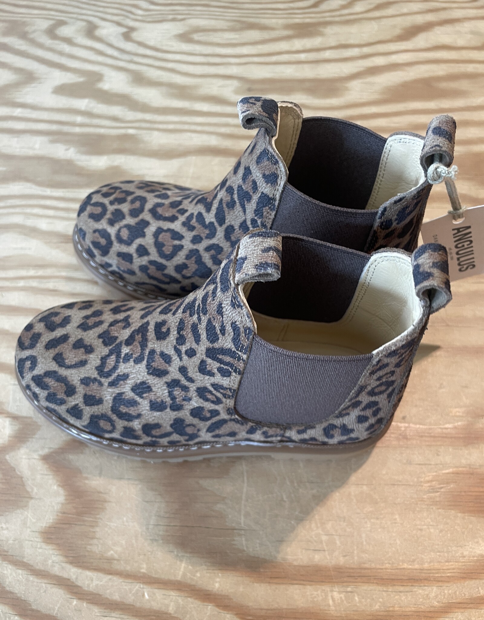 ANGULUS ANGULUS CHELSEA BOOT LEOPARD BROWN