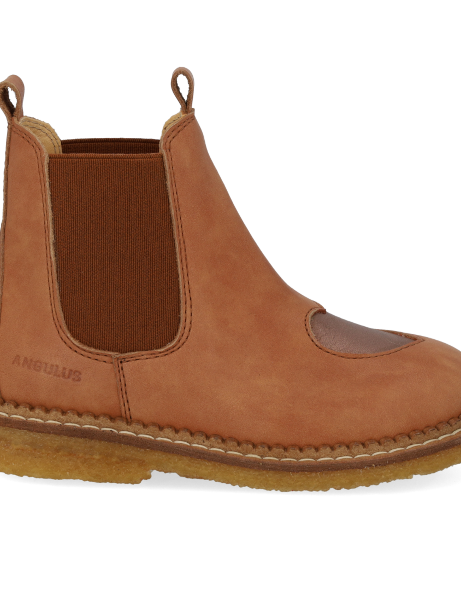 ANGULUS ANGULUS CHELSEA BOOT WITH HEART TAN