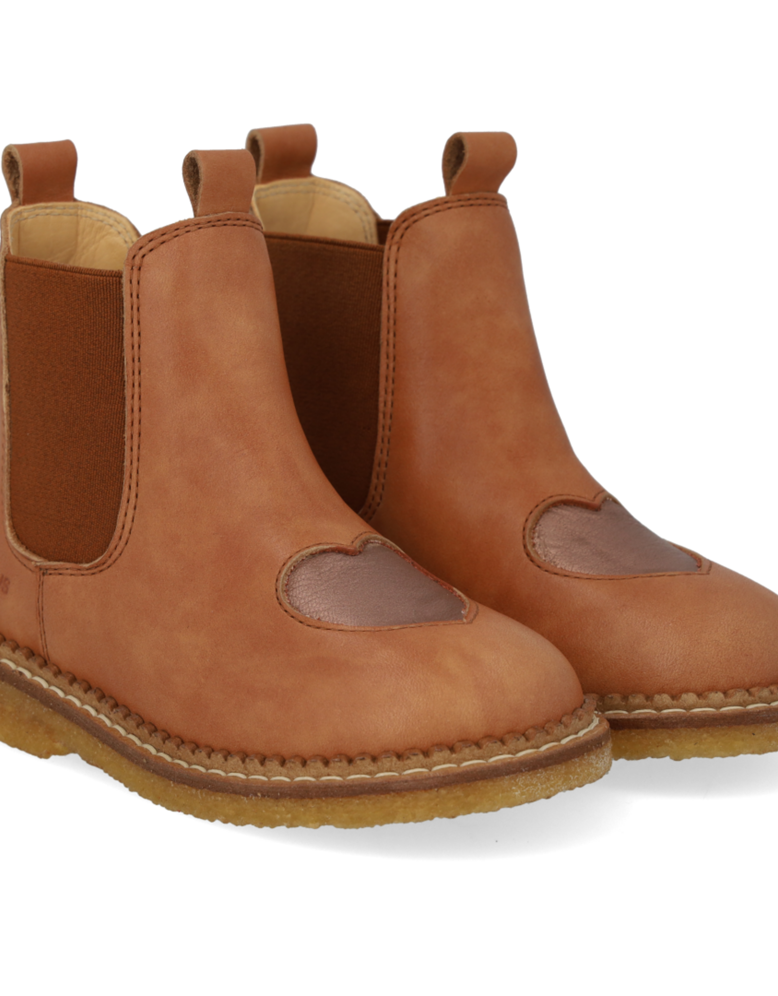 ANGULUS ANGULUS CHELSEA BOOT WITH HEART TAN