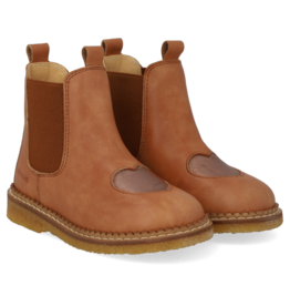 ANGULUS ANGULUS CHELSEA BOOT WITH HEART TAN