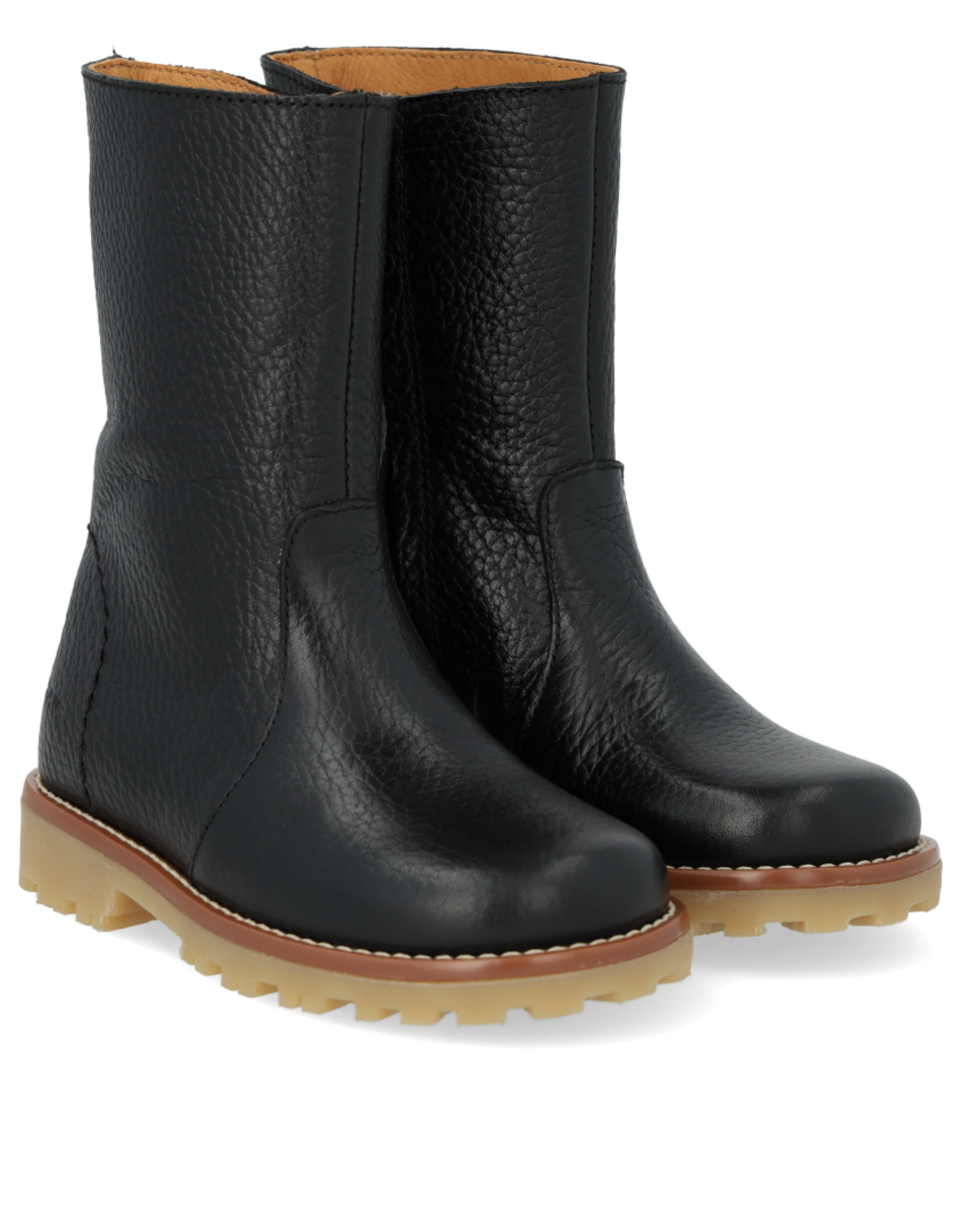 ANGULUS ANGULUS BOOT WITH ZIPPER BLACK LEATHER