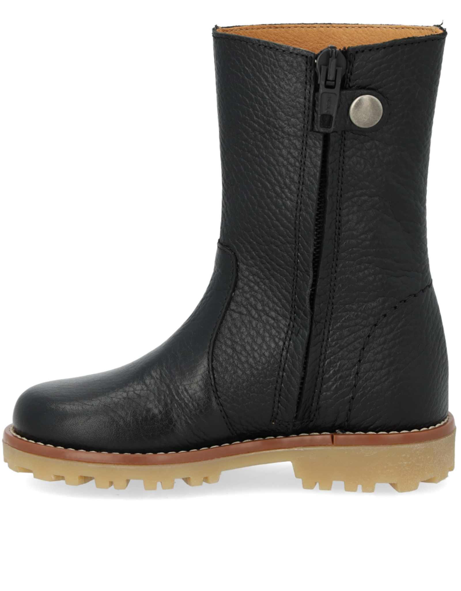 ANGULUS ANGULUS BOOT WITH ZIPPER BLACK LEATHER
