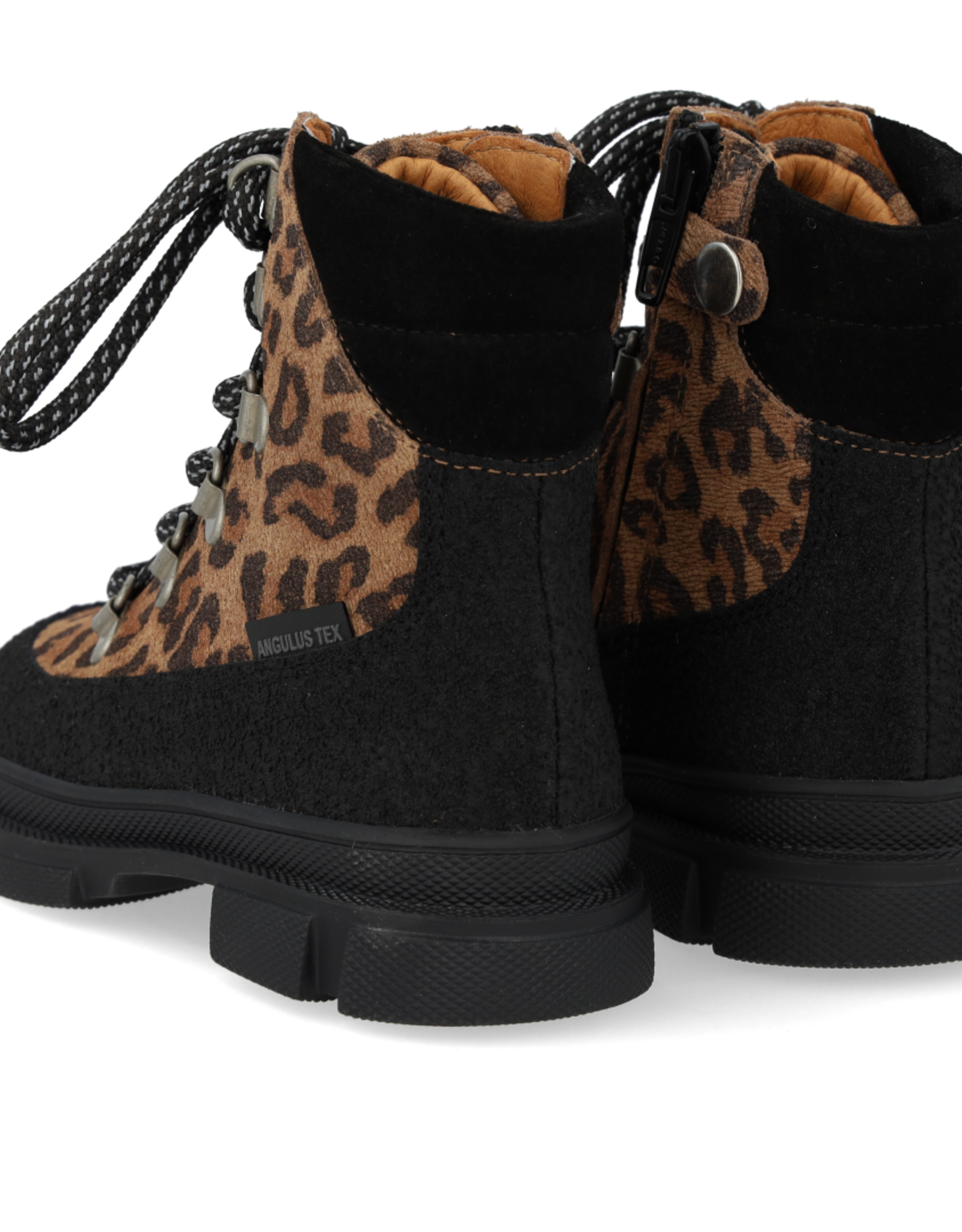 ANGULUS ANGULUS TEX LACE UP BOOT BLACK/LEOPARD
