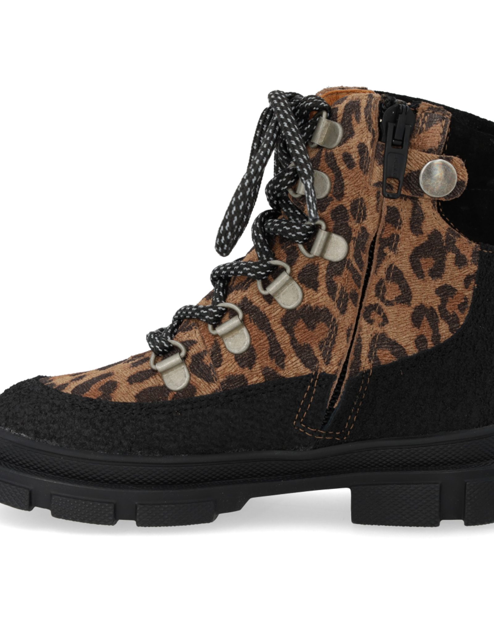 ANGULUS ANGULUS TEX LACE UP BOOT BLACK/LEOPARD