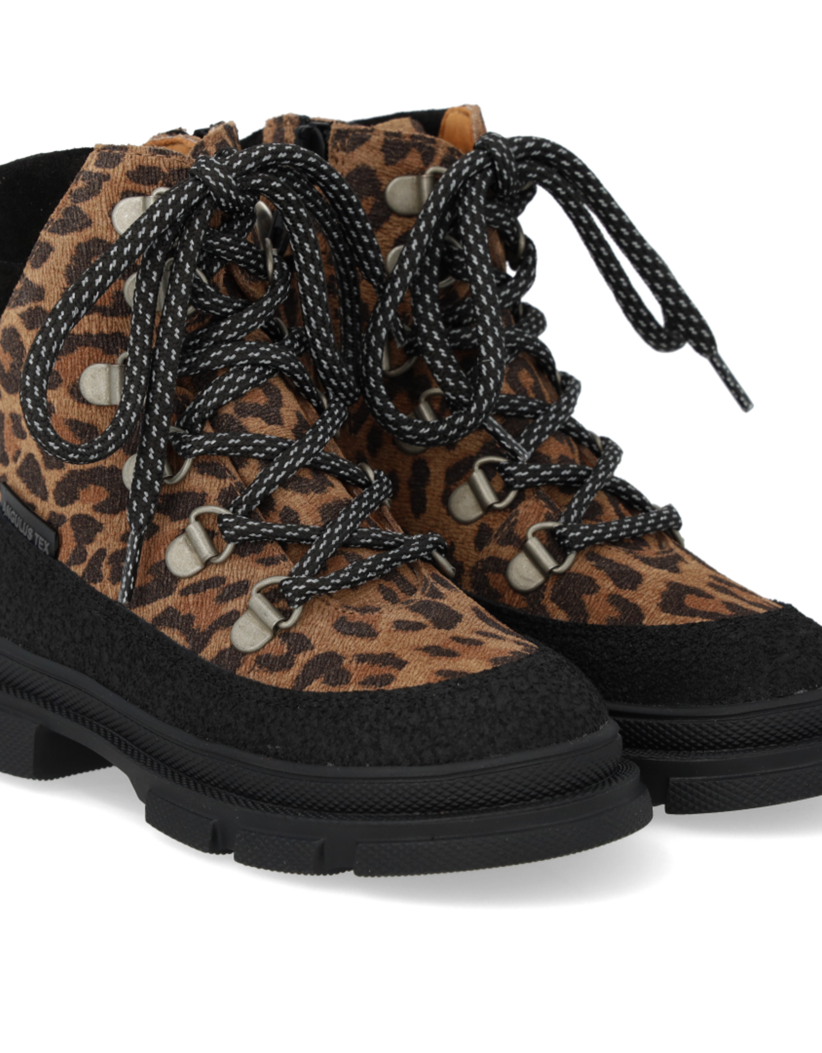 ANGULUS ANGULUS TEX LACE UP BOOT BLACK/LEOPARD