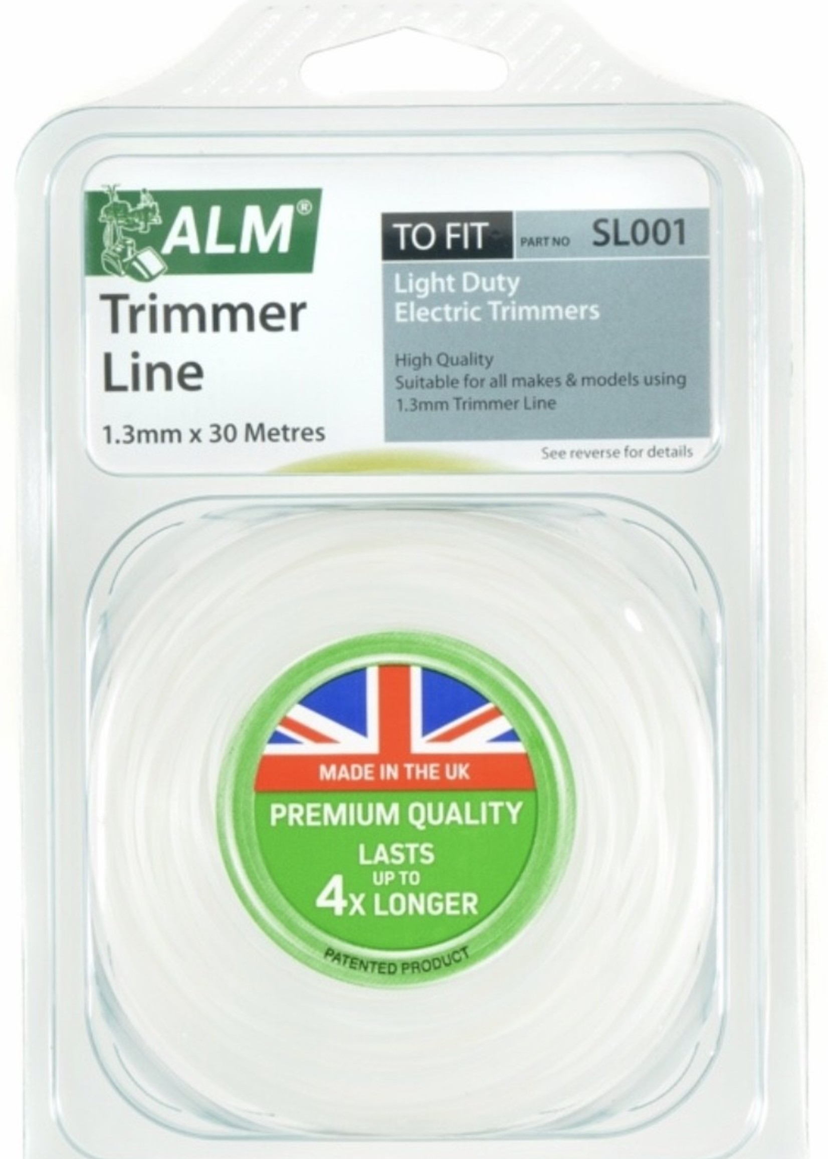 ALM LAWNMOWER SPARES ALM Trimmer Line - White 1.3mm x 30m SL001