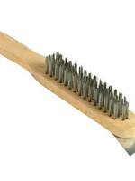 SupaTool SupaTool Wooden Handle Wire Brush 4 Row with Scraper