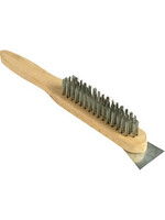 SupaTool SupaTool Wooden Handle Wire Brush 4 Row with Scraper