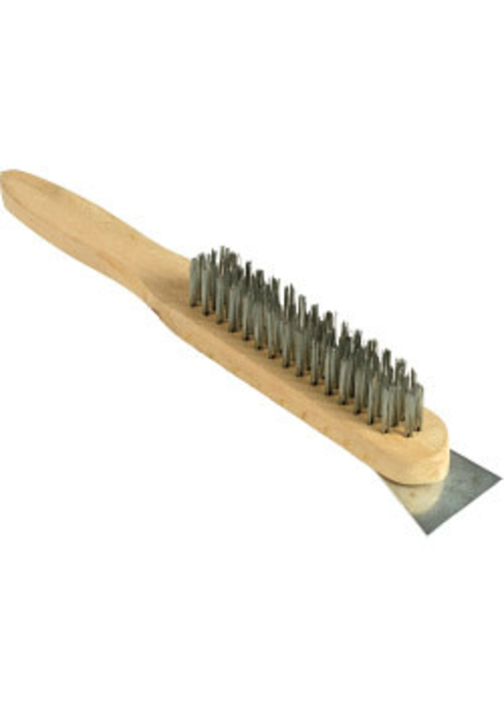 SupaTool SupaTool Wooden Handle Wire Brush 4 Row with Scraper