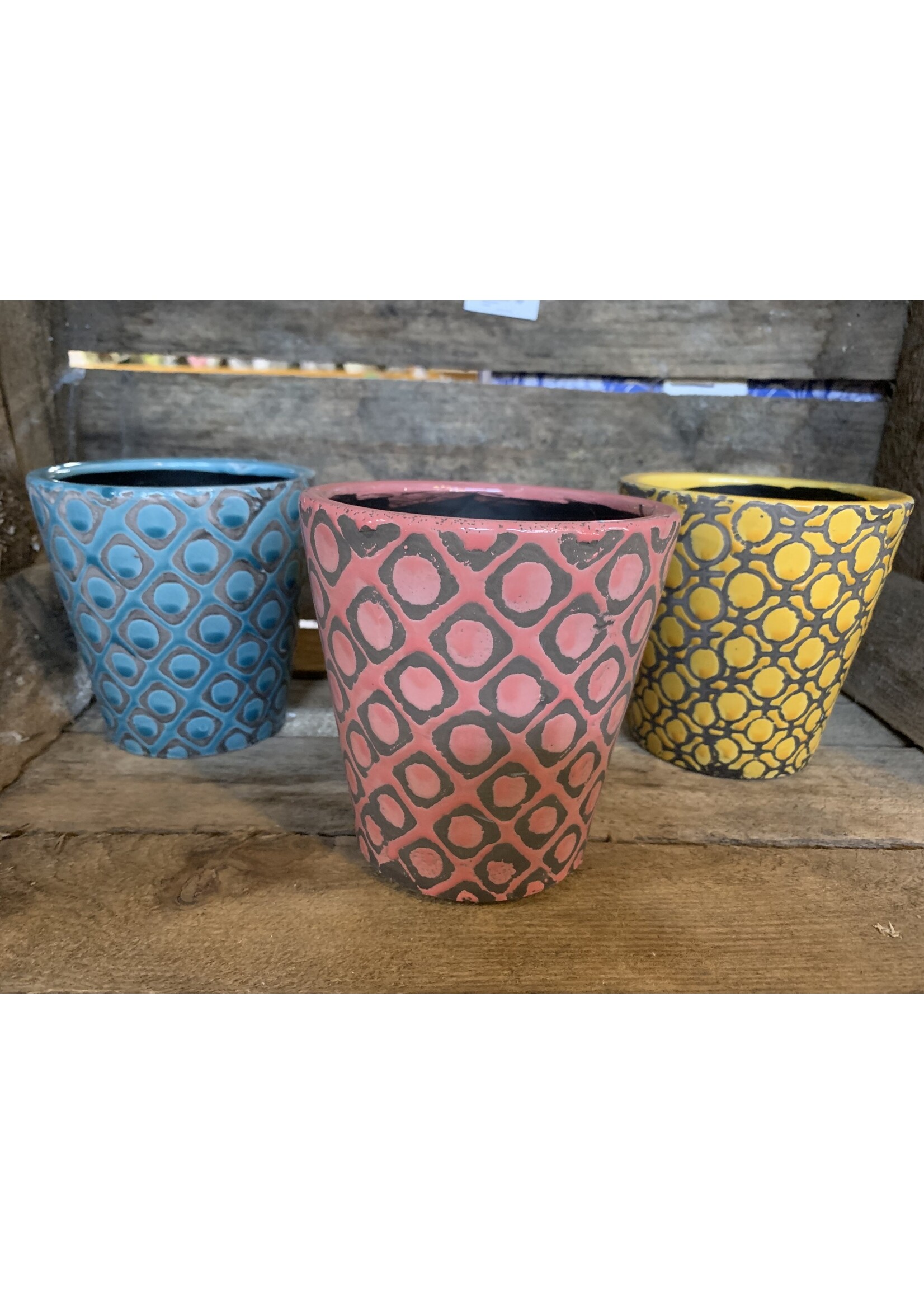 Plant Pots Pink,Yellow & Blue (Price is for One Only)