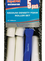 SupaDec SupaDec Foam Mini Paint Roller Set (Pack of 5) White / Blue 4" / 100mm
