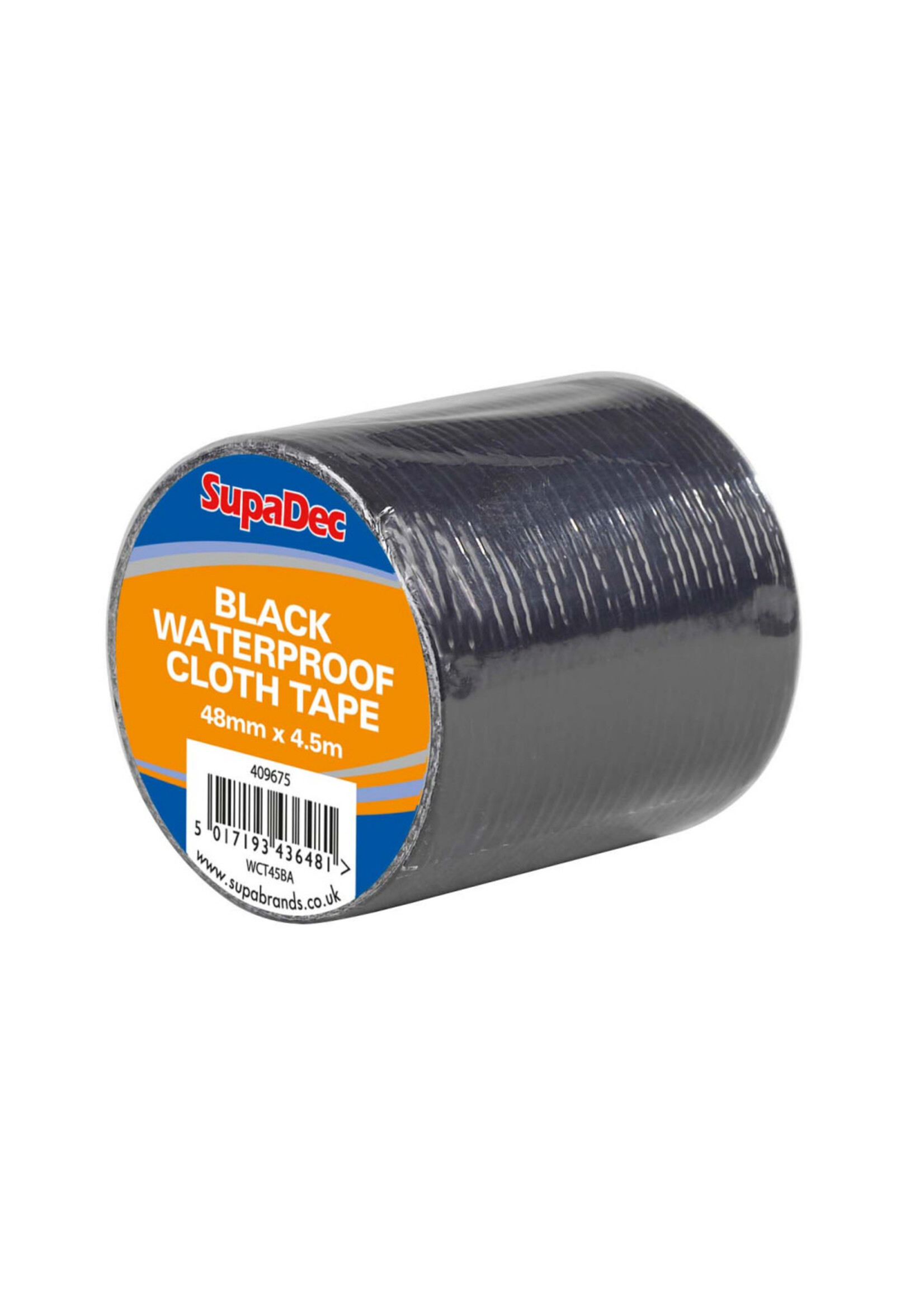 SupaDec SupaDec Waterproof Cloth Tape 48mm x 4.5m Black