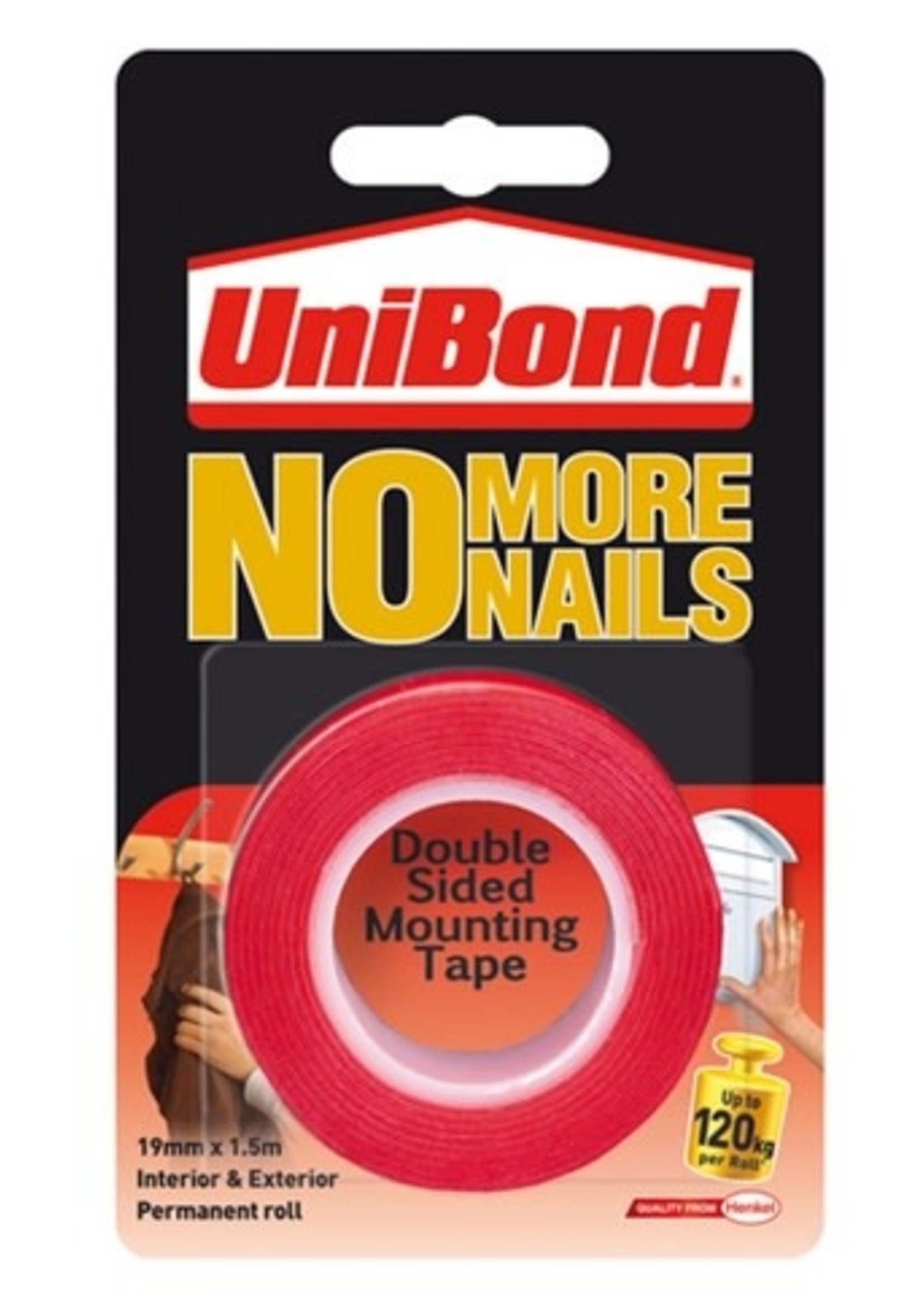 Unibond (henkel) No More Nails Double Sided Tape  On a Roll 19mm x 1.5m