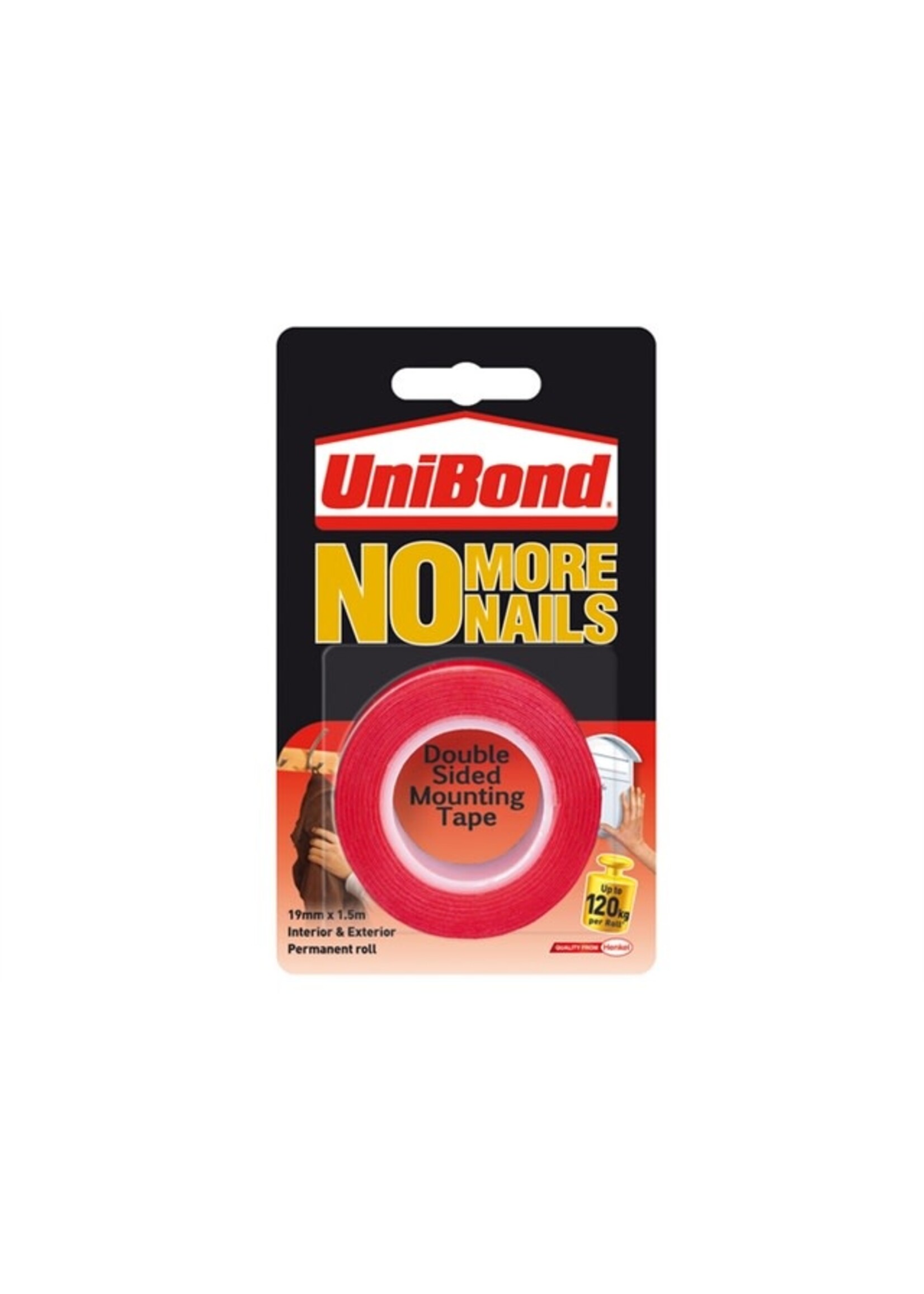 Unibond (henkel) No More Nails Double Sided Tape  On a Roll 19mm x 1.5m