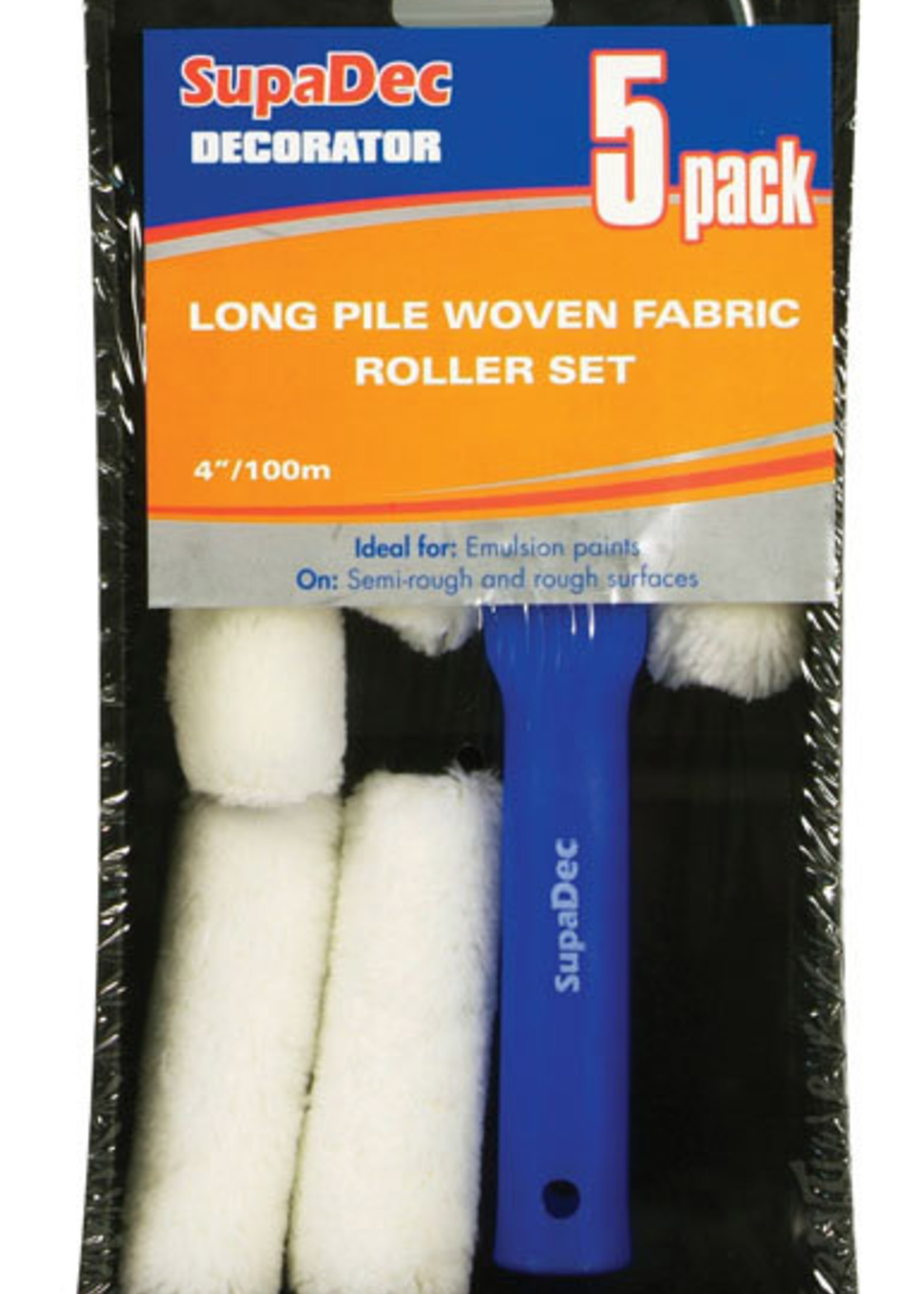 SupaDec Supadec Mini Long Pile Roller Set 4" 100mm 5 pack